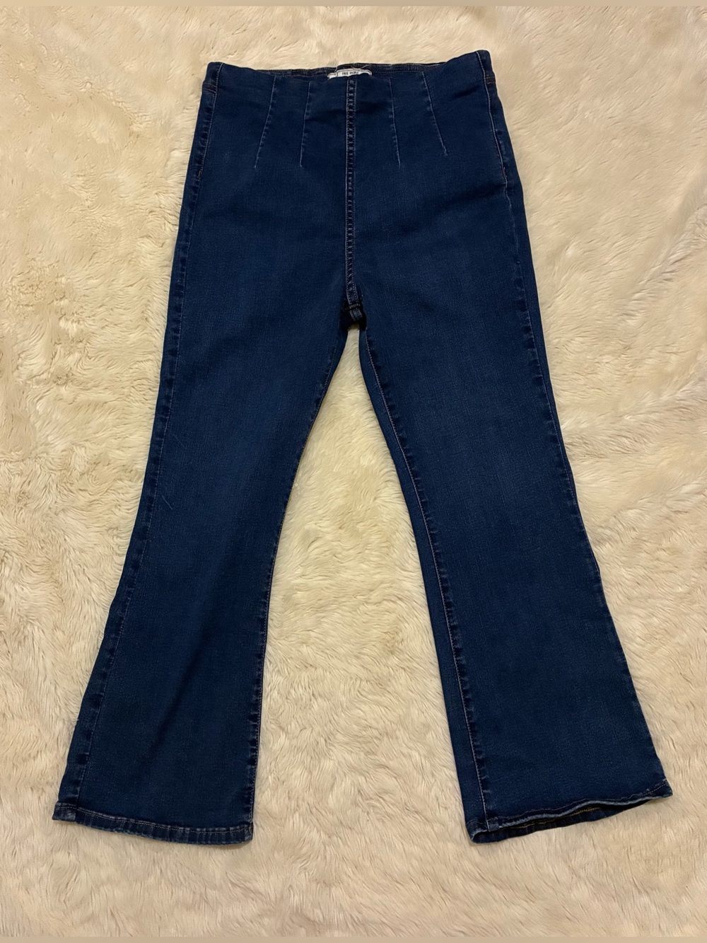 Free People Pull On High Waist Crop Jeans, Stretchy, Blue, Women’s 30